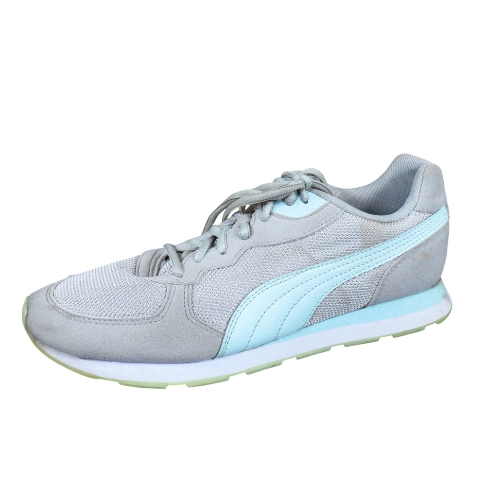 Puma Vista C retro Women Sneaker Size 9 Casual Walking Shoe Gray Light Blue